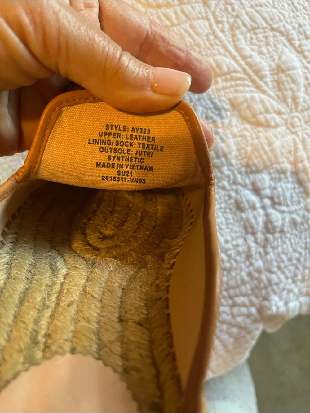 J. Crew Tan Leather Espadrille Slip-On Mules